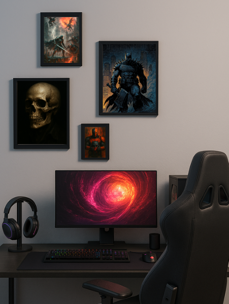 Blood Moon Siege – Framed Dark Knight vs Vampires Poster (8.5x11)